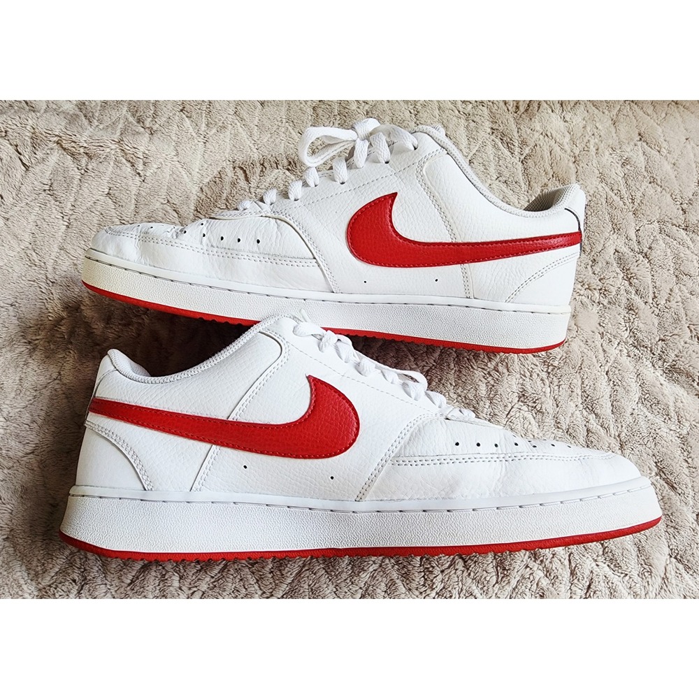 Nike Court Vision Low Mens White University Red Sneakers Size 12